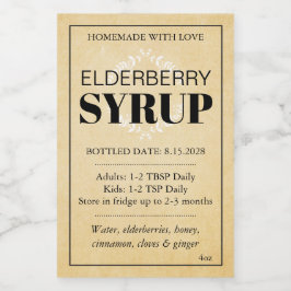 Customizable Elderberry Syrup Label ZEB_04a Weinetikett
