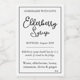 Customizable Elderberry Syrup Label ZEB_05b Weinetikett