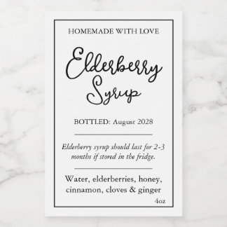 Customizable Elderberry Syrup Label ZEB_05b Weinetikett
