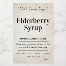 Customizable Elderberry Syrup Label ZEB_06b Weinetikett