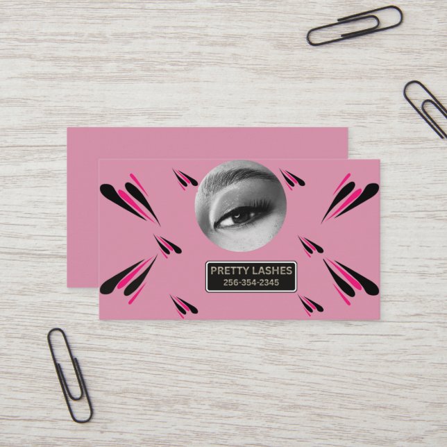 Customizable Eyelash Extension Gold Makeup Card Visitenkarte (Vorderseite/Rückseite Beispiel)