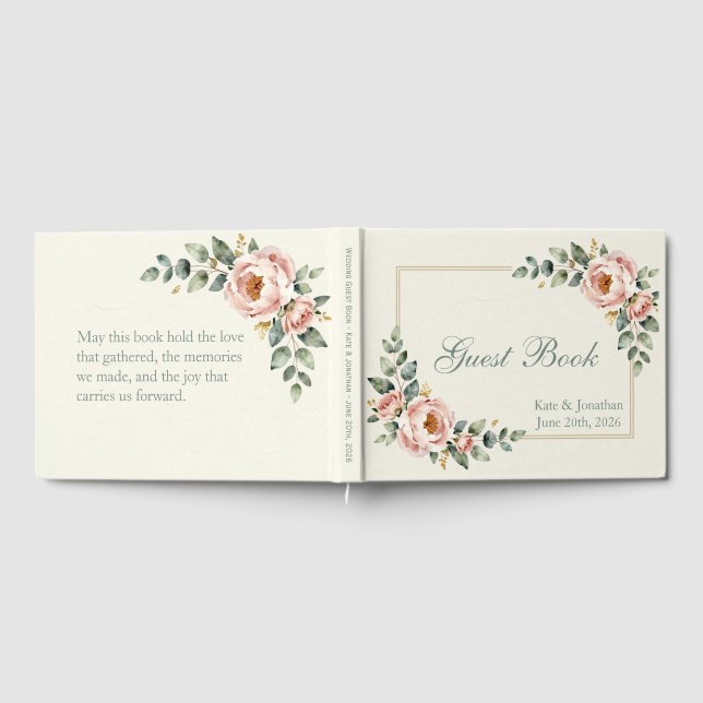 Customizable Floral Wedding Gästebuch (Voll)