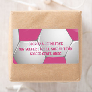 Customizable Football Soccer Ball Pink and White
