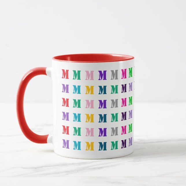 Customizable Fun Colorful Kids Monogram  Tasse (Links)