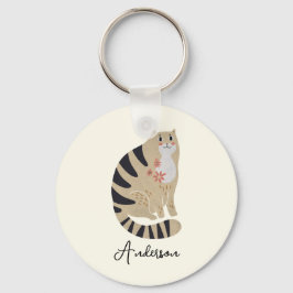 Customizable Funny Cute Smiling Cat Keychain Schlüsselanhänger