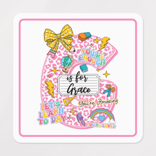 Customizable “G is for” Alphabet Art – Inspiration Etiketten (Design 1)