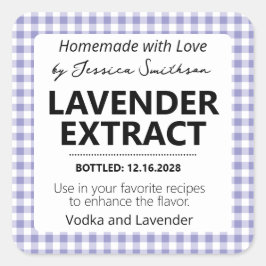 Customizable Gingham Extract Label Quadratischer Aufkleber