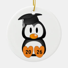 Customizable Graduation Penguin Keramik Ornament