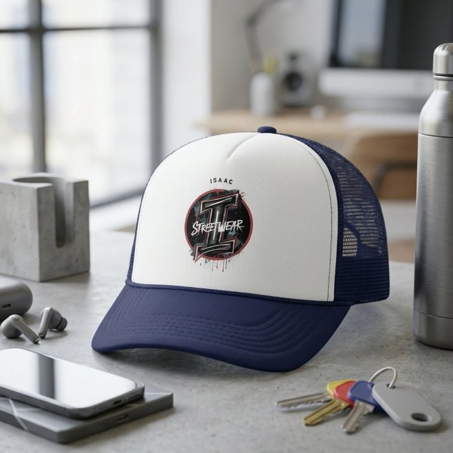 Customizable Graffiti "I" Urban Street Style Truckerkappe (Von Creator hochgeladen)