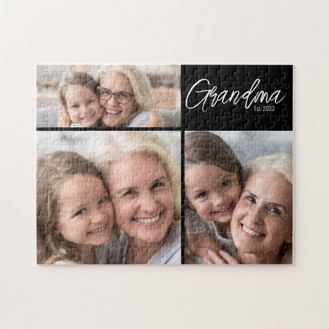 Customizable Grandma Established Year 3 Photo (Horizontal)