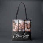 Customizable Grandma Established Year 3 Photo Tasche<br><div class="desc">Celebrate being a grandma with this simple and modern “Grandma Est. [Year]” photo tote bag. Featuring white typography, this design is perfect for new grandmas or seasoned grandmothers alike. Customize the year to mark when she first became a grandma — a sweet, personal touch that makes this tote bag extra...</div>