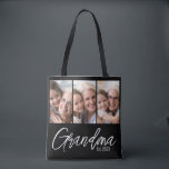 Customizable Grandma Established Year 3 Photo Tasche<br><div class="desc">Celebrate being a grandma with this simple and modern “Grandma Est. [Year]” photo tote bag. Featuring white typography, this design is perfect for new grandmas or seasoned grandmothers alike. Customize the year to mark when she first became a grandma — a sweet, personal touch that makes this tote bag extra...</div>