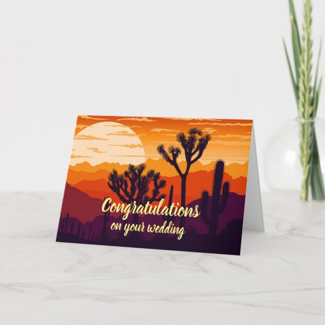 Customizable Gratulationen wedding desert sunset Karte (Vorderseite)