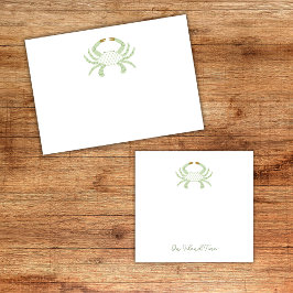Customizable Green Chic Crab Sticky Notes Post-it Klebezettel