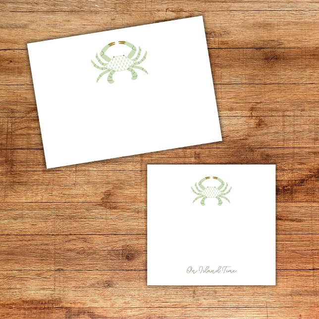 Customizable Green Chic Crab Sticky Notes Post-it Klebezettel (Von Creator hochgeladen)