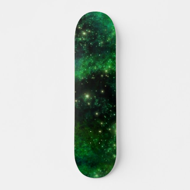 Customizable Green Galaxy Skateboard (Vorne)