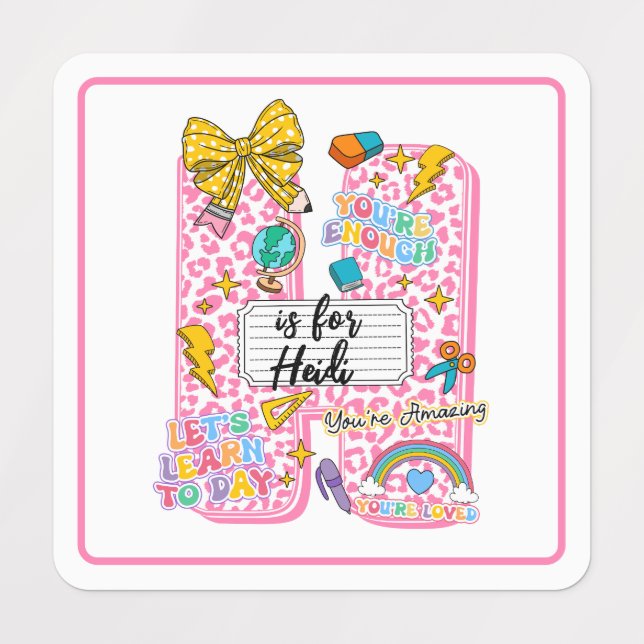 Customizable “H is for” Alphabet Art – Inspiration Etiketten (Design 1)