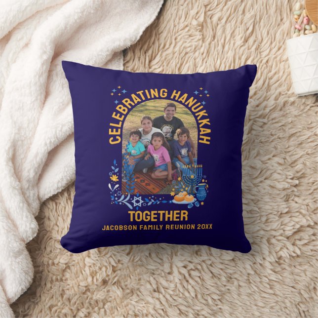 Customizable HANUKKAH FAMILY WIEDERSEHEN Souvenir Kissen (Decke)