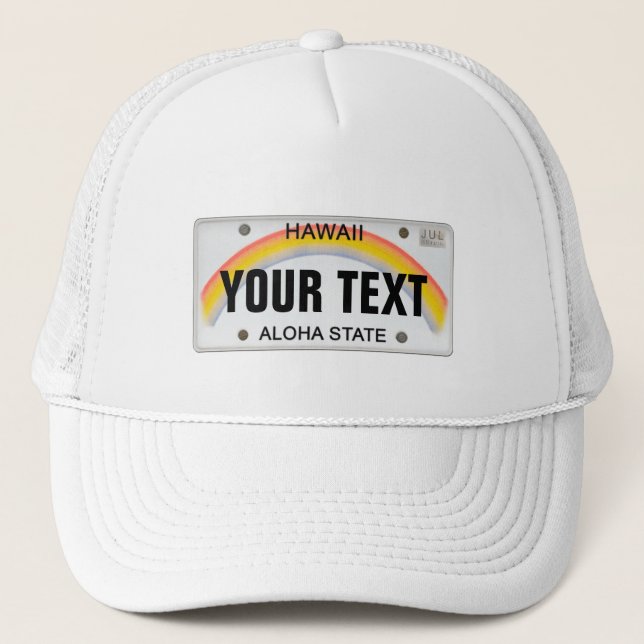 (Customizable) Hawaiian License Plate Truckerkappe (Vorderseite)