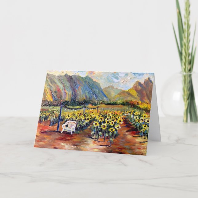Customizable Hawaiian Sunflower Farm Dankeskarte (Vorderseite)