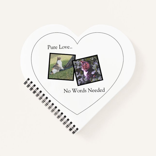 Customizable Heart Shaped Pet Notebook Notizbuch (Vorderseite)