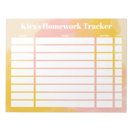 Customizable Homework Tracker Notizblock