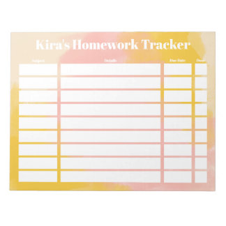Customizable Homework Tracker Notizblock