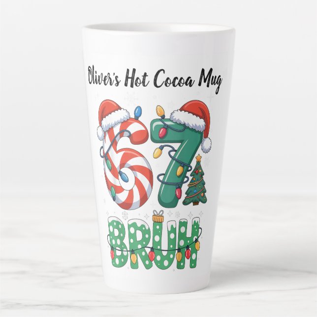 Customizable Hot Cocoa Mug – Sweet Holiday Meme  Milchtasse (Vorderseite)
