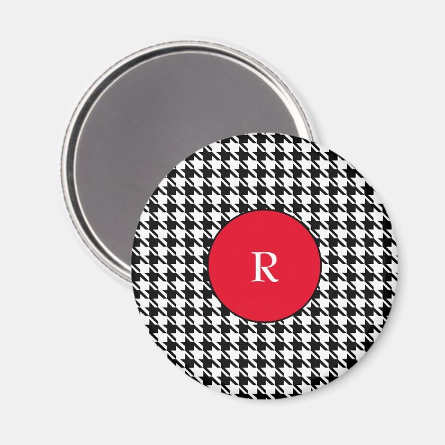 Customizable Houndstooth 2.25" Button Magnet (Vorderseite/Rückseite)