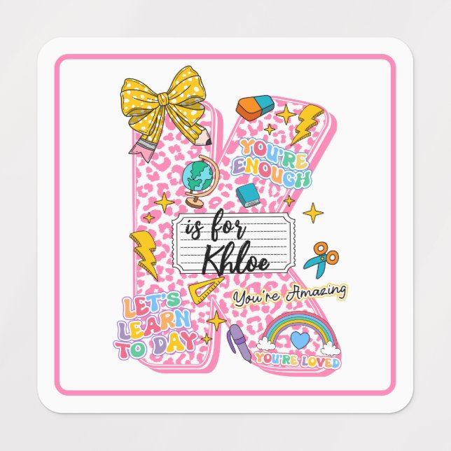 Customizable “K is for” Alphabet Art – Inspiration Etiketten (Design 1)