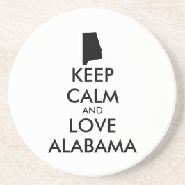 Customizable KEEP CALM and LOVE ALABAMA Sandstein Untersetzer