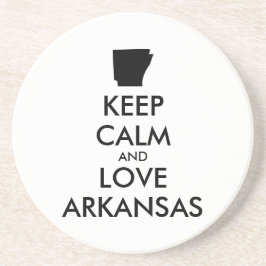 Customizable KEEP CALM and LOVE ARKANSAS Sandstein Untersetzer