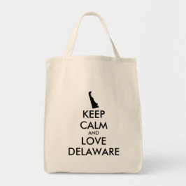 Customizable KEEP CALM and LOVE DELAWARE Tragetasche