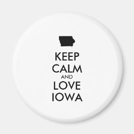 Customizable KEEP CALM and LOVE IOWA Magnet