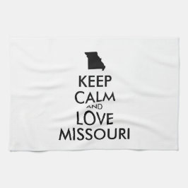Customizable KEEP CALM and LOVE MISSOURI Handtuch