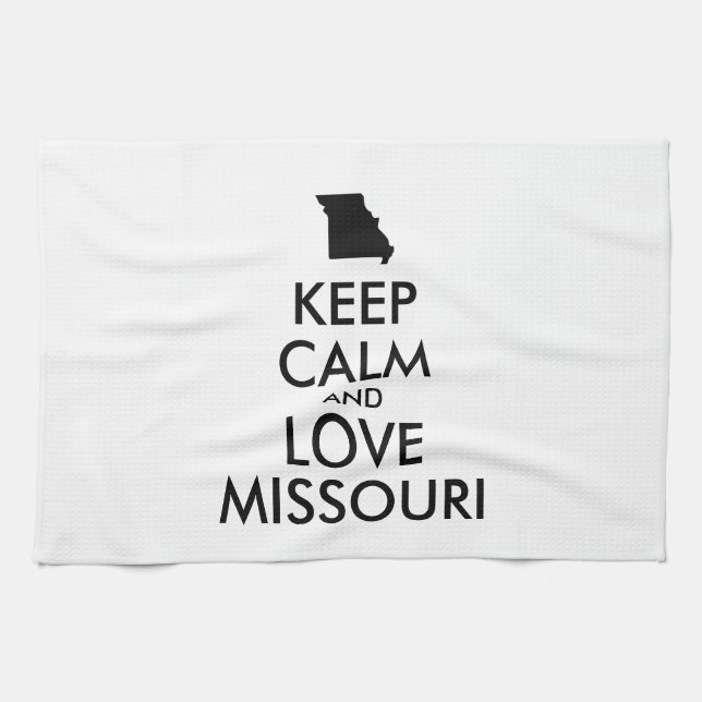 Customizable KEEP CALM and LOVE MISSOURI Handtuch (Horizontal)