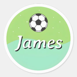 Customizable Kids Name Sticker– Soccer Ball Design Runder Aufkleber