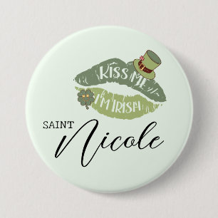 Customizable Kiss Me I'm Irish St. Patrick's Day Button