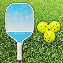 Customizable Light Blue Diamond Pattern Pickleball Pickleball Schläger