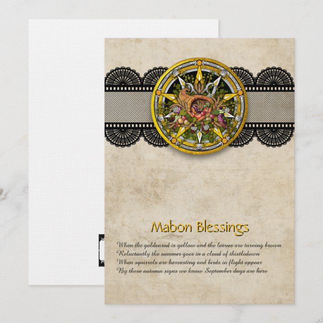 Customizable Mabon Autumn Equinox Greeting Card Dankeskarte (Vorne/Hinten)