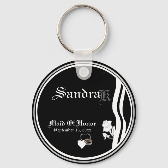 Customizable Maid Of Honor Keepsake Keychain Schlüsselanhänger (Vorderseite)