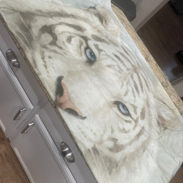 Customizable Majestic White Bengal Tiger Animal  Fleecedecke (Super soft high quality blanket!)