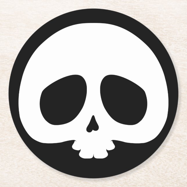 Customizable Mini Skull Runder Pappuntersetzer (Vorderseite)
