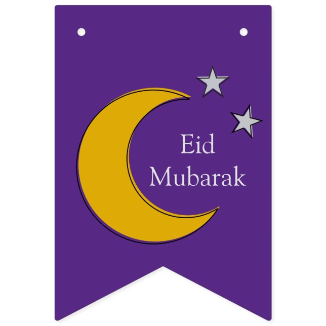 Customizable Modern Minimalist Eid Bunting - Wimpelkette (Erste Fahne)