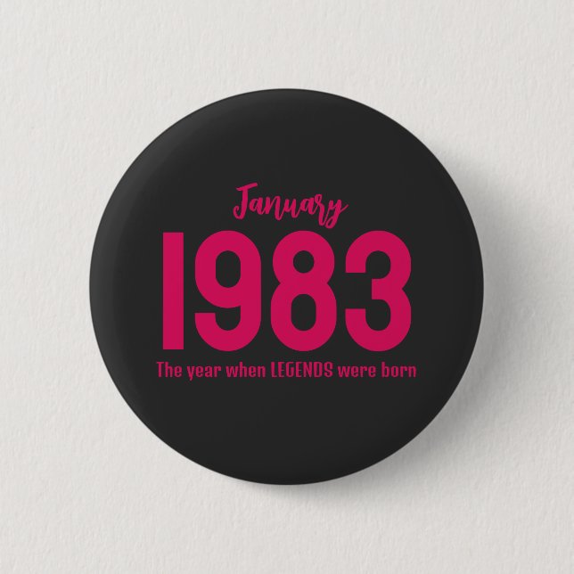 Customizable month year text legend gift button (Vorderseite)