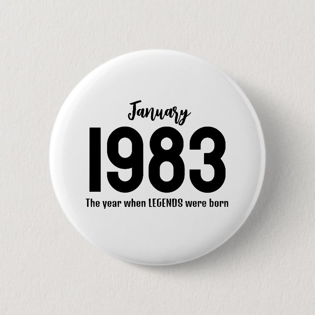 Customizable month year text legend gift button (Vorderseite)