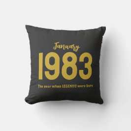 Customizable month year text legend gift kissen