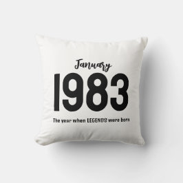 Customizable month year text legend gift kissen