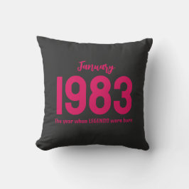Customizable month year text legend gift kissen
