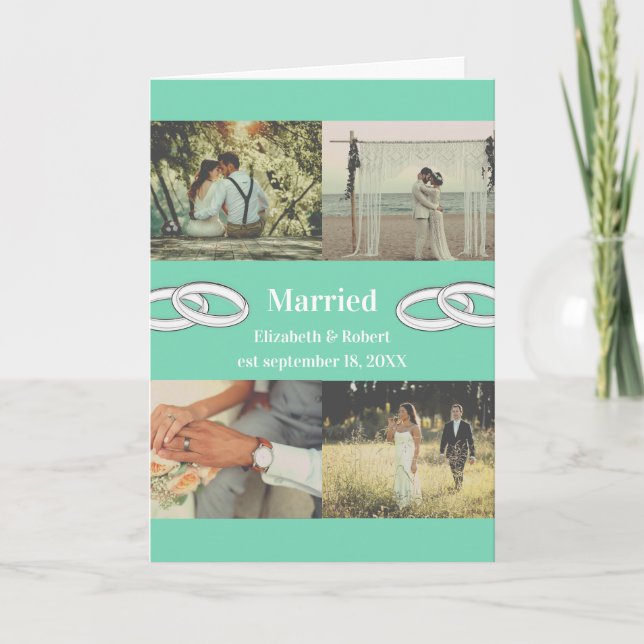 Customizable Multi Photo Wedding Family Gift  Karte (Vorderseite)